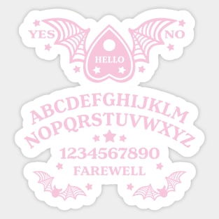 Batwing Planchette Spirit Board - Pink Sticker